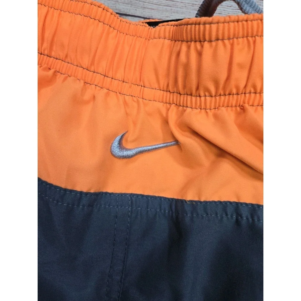 Men's Nike swim trunks Size‎ Large Gray Orange performance swimming Tie Front